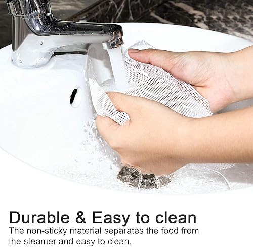 Miniatura 6 de Patelai 12 forros de silicona de bambú de 9 pulgadas, antiadherentes reutilizables de silicona, para freidora de aire, almohadillas redondas, bollos