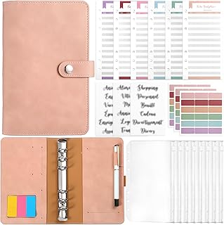 Kesote Enveloppe Budget Français, Classeur Budget, Budget Planner, Carnet Economie Argent, 14 Budget Enveloppe, 24 Feuilles de Budget, 3 Autocollants Français, 54 Étiquettes, 1 Stylo, A6, Rose