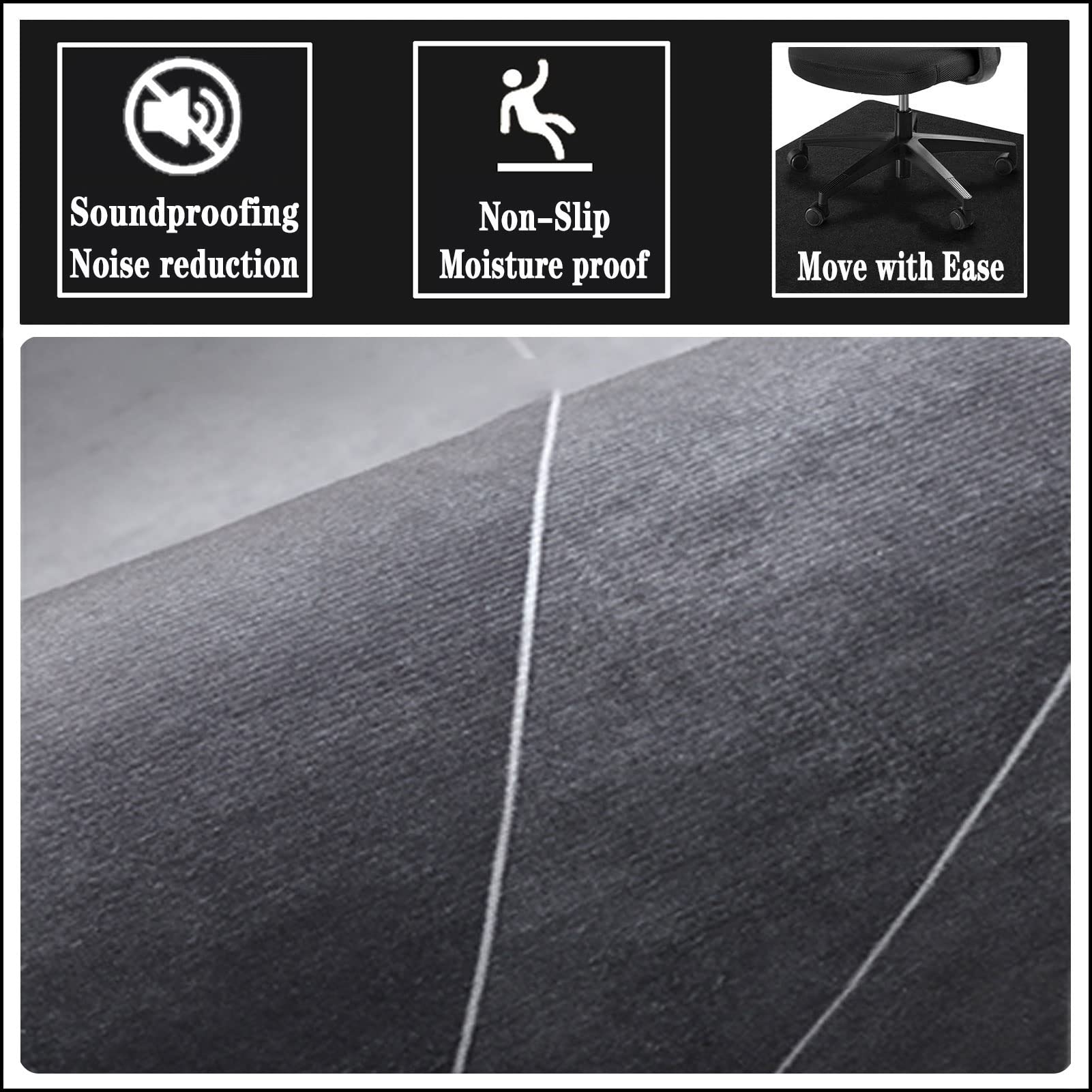 Tappeto Rotondo Per Sedia Da Ufficio - Antiscivolo, Salvapavimento, Diametro 100cm