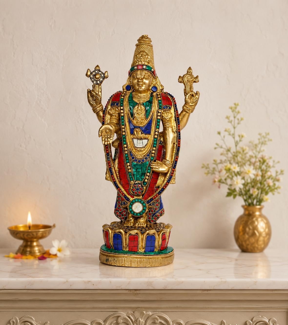 Statue Dieu Venkateswara en laiton : un cadeau de bénédiction