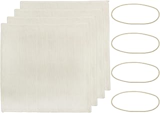 Cornucopia Brands Kombucha Jar Cloth Covers (4-Pack); Unbleached Muslin Cloth Covers w/Rubber Bands, Custom Size for Kombucha Jars