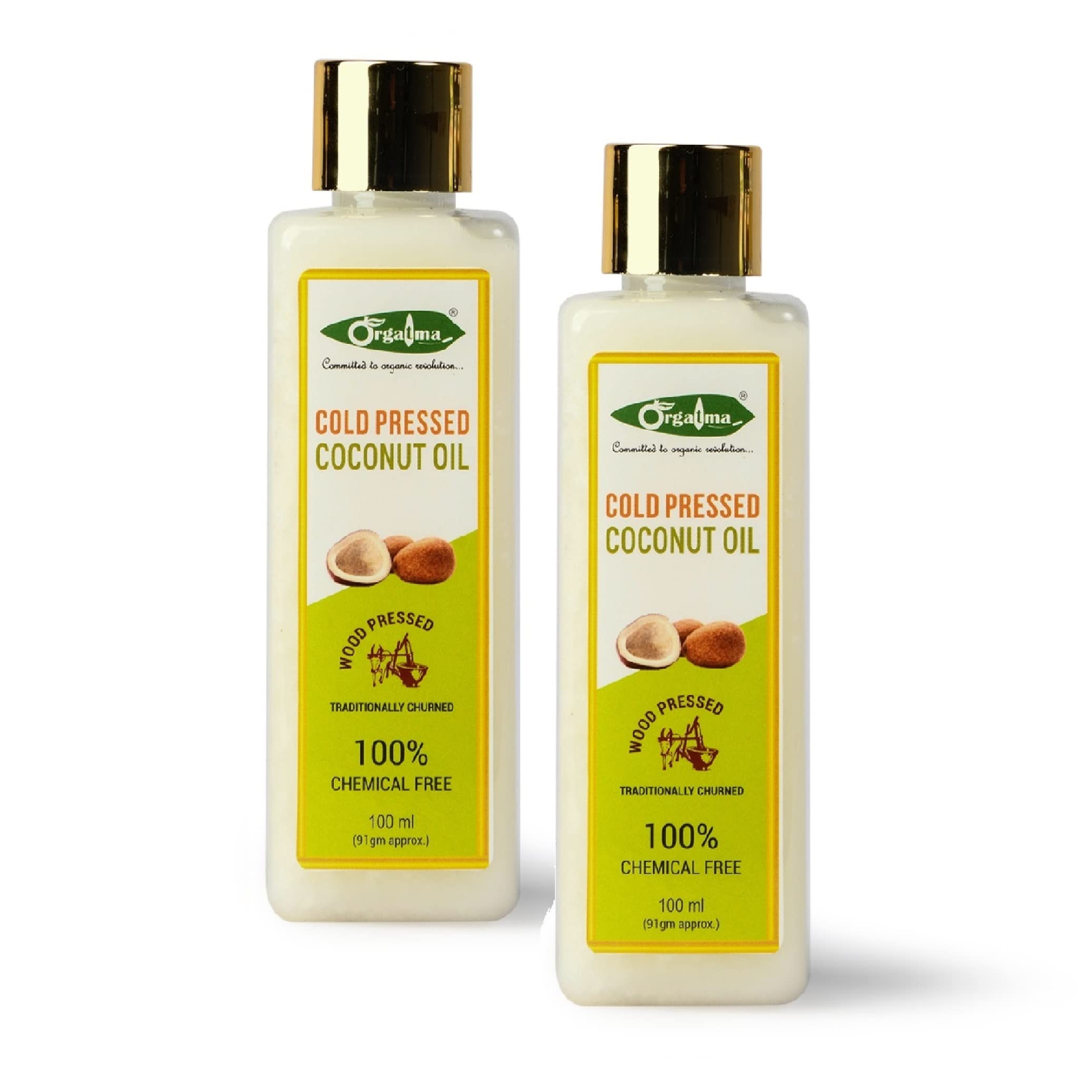 Orgatma Wood Pressed Premium Coconut Oil 100% Natural Coconuts I Retains Natural Antioxidants I NO trans- fats I Full of Nutrients & Vitamins with rich flavor(100ml Pack of 2) (B09PSJHBC9) Amazon Price History, Amazon Price Tracker