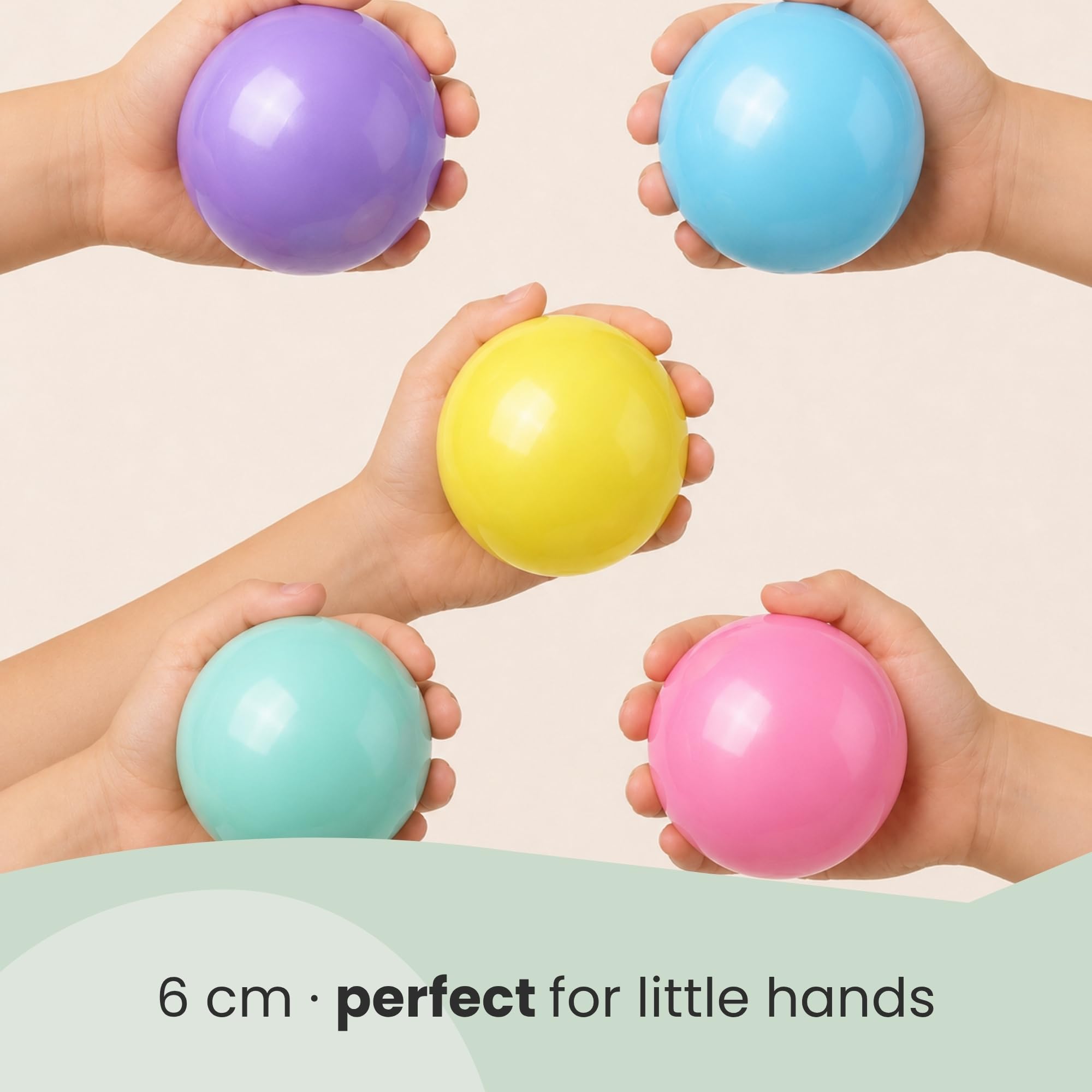 LittleTom Dès la Naissance : Balles pour Piscine a Balle pour Bébé - 6cm Boule Plastique Enfant Balle de Jeu - Boule pour Bebe Balles Plastique Boules pour Piscine à Boules Jeux pour Enfants