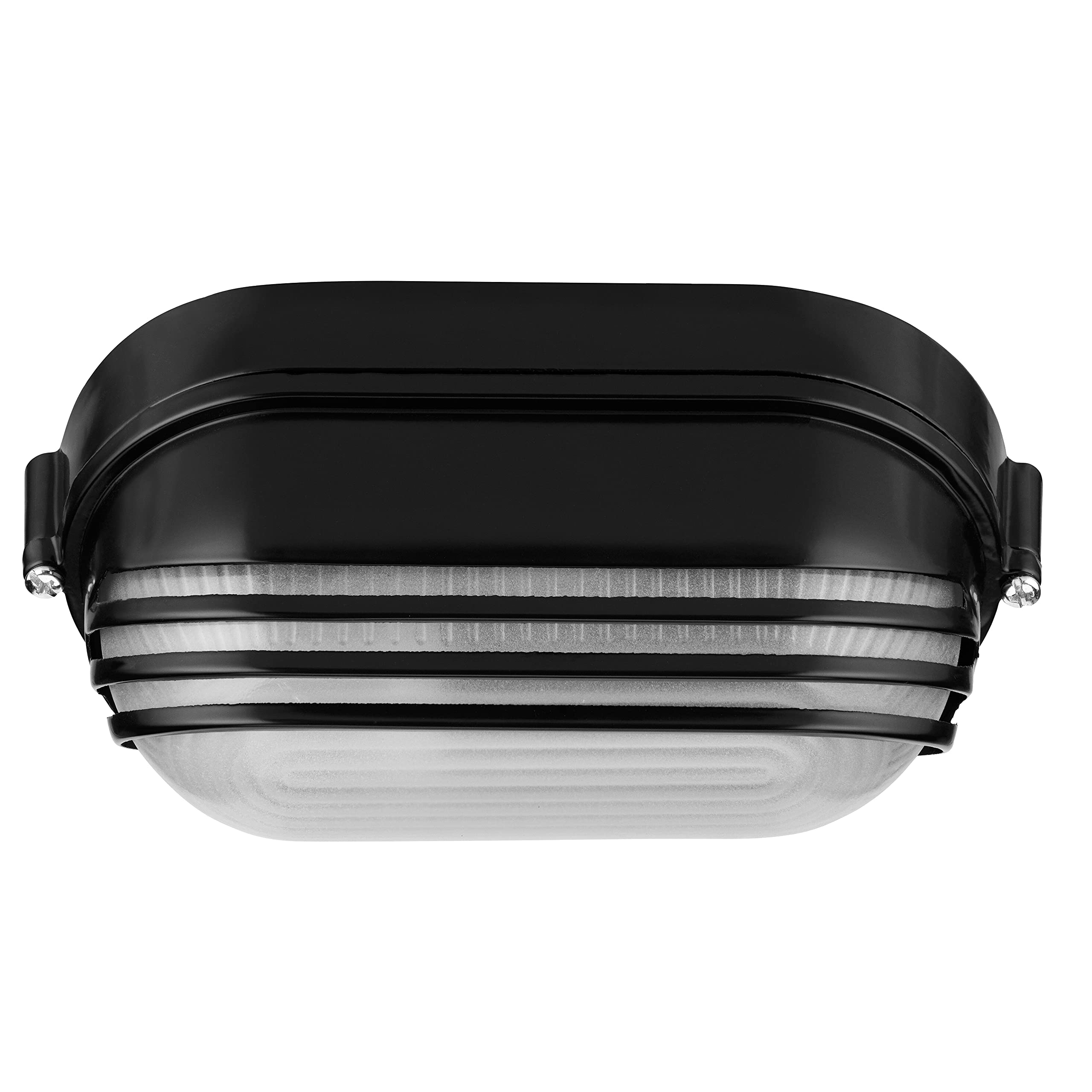 REV Ritter 0590057555 - Lampada ovale in alluminio, con copertura, 60 W, colore: Nero