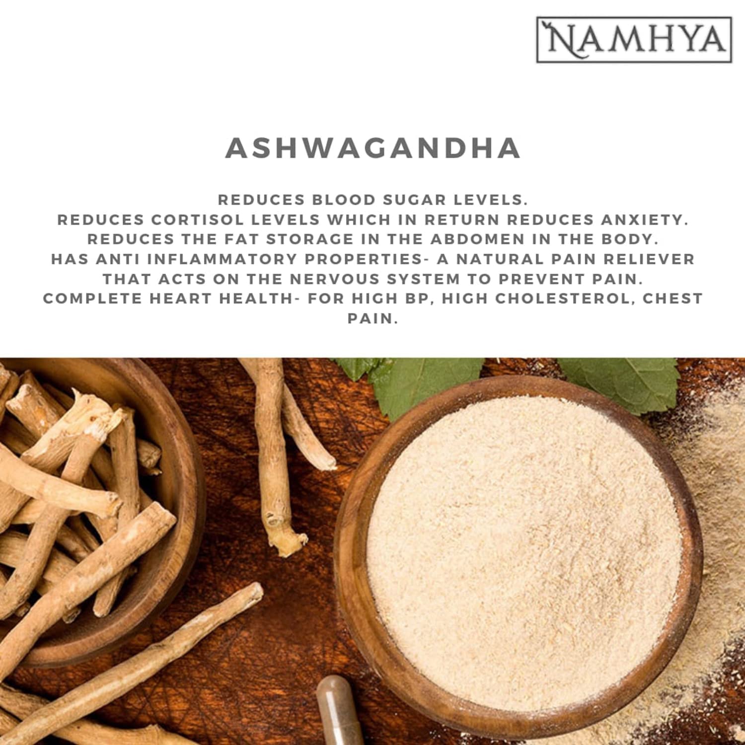 Namhya Ashwagandha Powder | Stress Relief & Immunity Booster | 100g — Amazon image 4