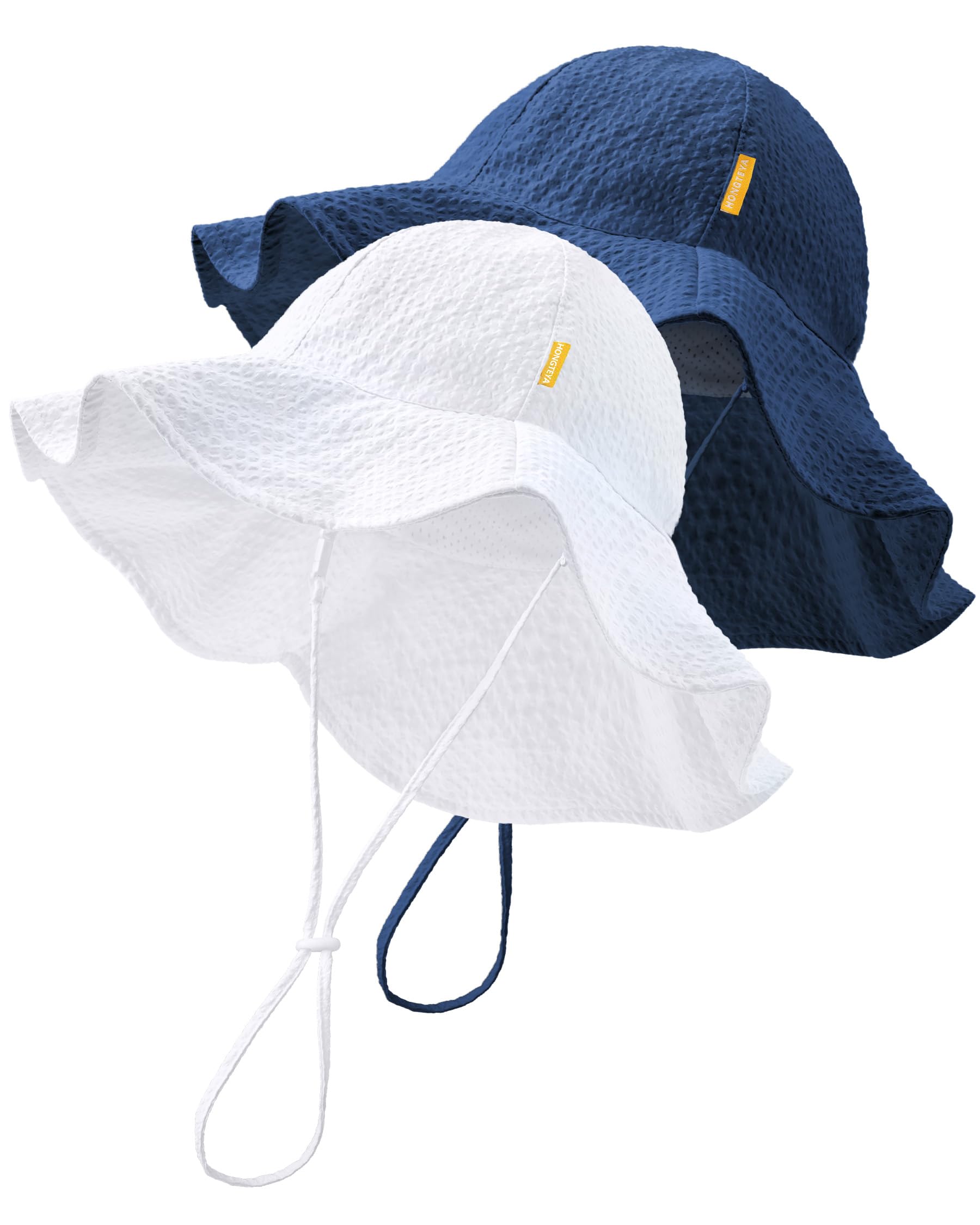 HONGTEYA Baby Sun Hat Wide Brim Adjustable Toddler Beach Bucket Hat