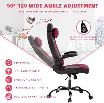 Cheap Gaming Chair PC Chair Ergonomic Office Chair Computer Chair Recliner Game Chair, Video Game Chairs for Kids, Silla Gamer Chair with Headrest and Lumbar Support, Gaming Chairs for Adults