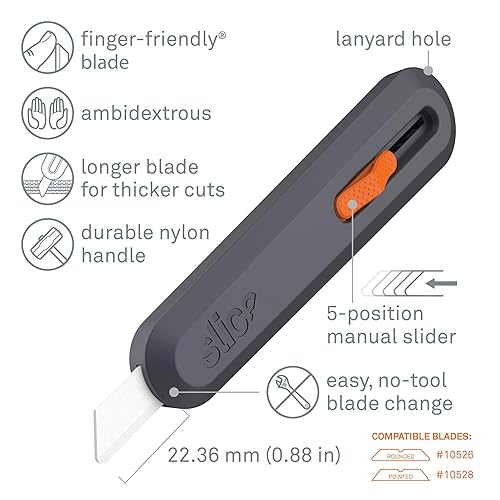 Miniatura 6 de Slice 10558 Cuchillo utilitario con tecnología retráctil inteligente y hoja para cortar cerámicos.