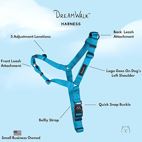 Miniatura 10 de ShawnCo Dream Walk - Arnés sin tirones para perro, ajustable, cómodo, fácil de usar, para ayudar a dejar de tirar, para perros pequeños, medianos y