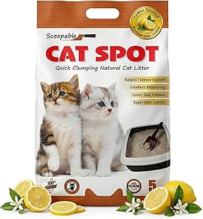 CatSpot Lemon Flower Scented Cat Litter – 5kg | Ultra Absorbent, Quick Clumping, Odor Control, Dust-Free Formula for Cats