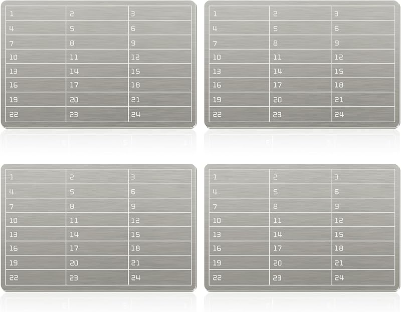 4 Piezas Placas Cartera de Metal Cripto Criptomoneda Almacenamiento de Copia de Seguridad de Semillas Frase de Contraseña Cartera Cripto Protegida Segura para Hardware Copias de Seguridad en Frío Almacenamiento de Semillas para Hardware Bip39 Copia de Seguridad en Frío
