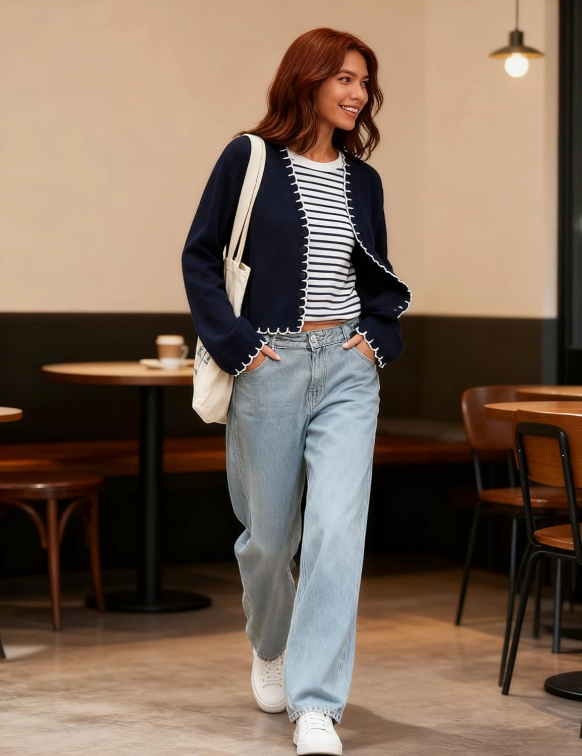 Majdan Women's Lightweight Cardigan V Neck Button Down Knit Sweater Long Sleeve Casual Tops for Women - Image 6