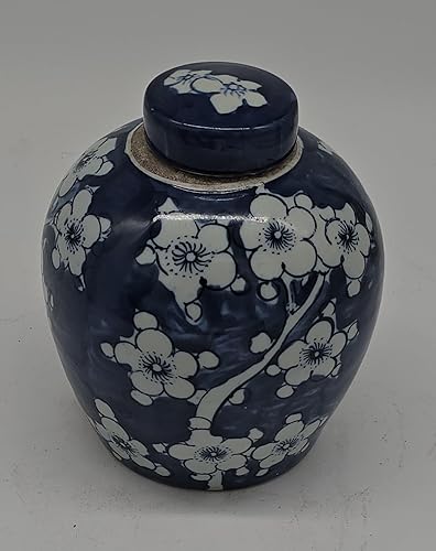 Miniatura 6 de Retro antiguo como estilo porcelana azul y blanca flor de cerezo azul flor de ciruelo florero de cerámica cubierto, estilo China Ming, Jingdezhen