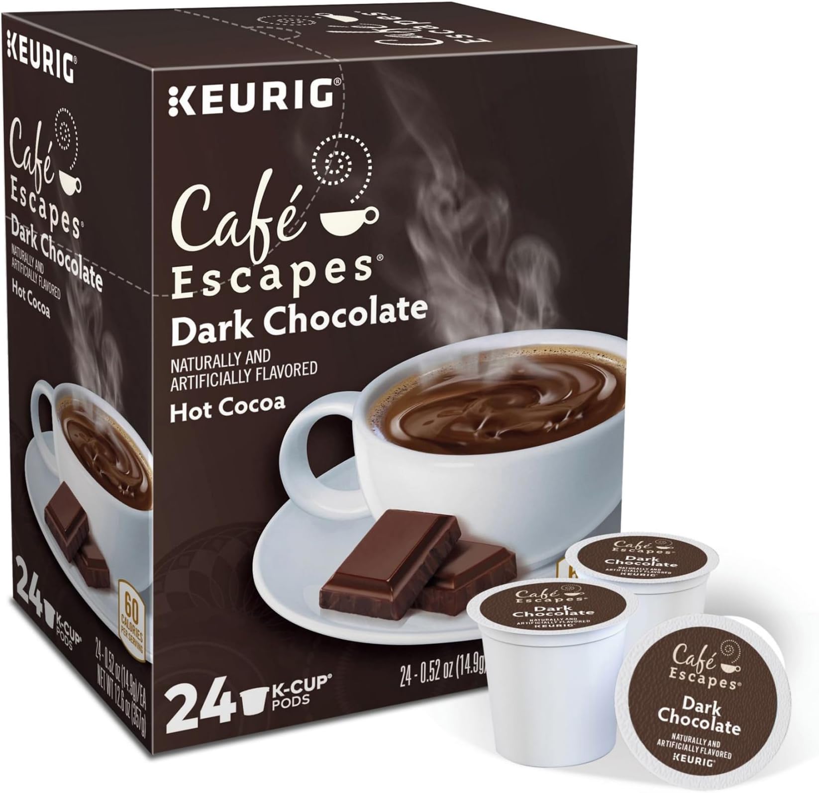 Café Escapes Hot Cocoa, Dark Chocolate, 24 Count