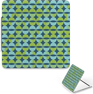 Small Mirror for Purse Vintage Green Blue Sem...