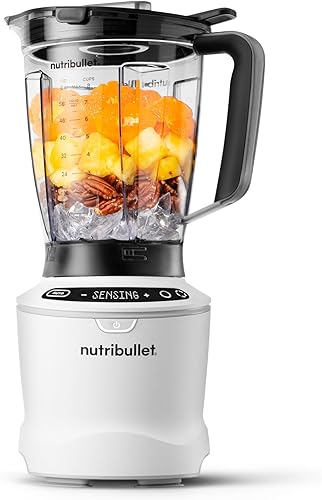 nutribullet SmartSense - Batidora de tamaño completo de 5 velocidades, 1400 vatios, blanco mate