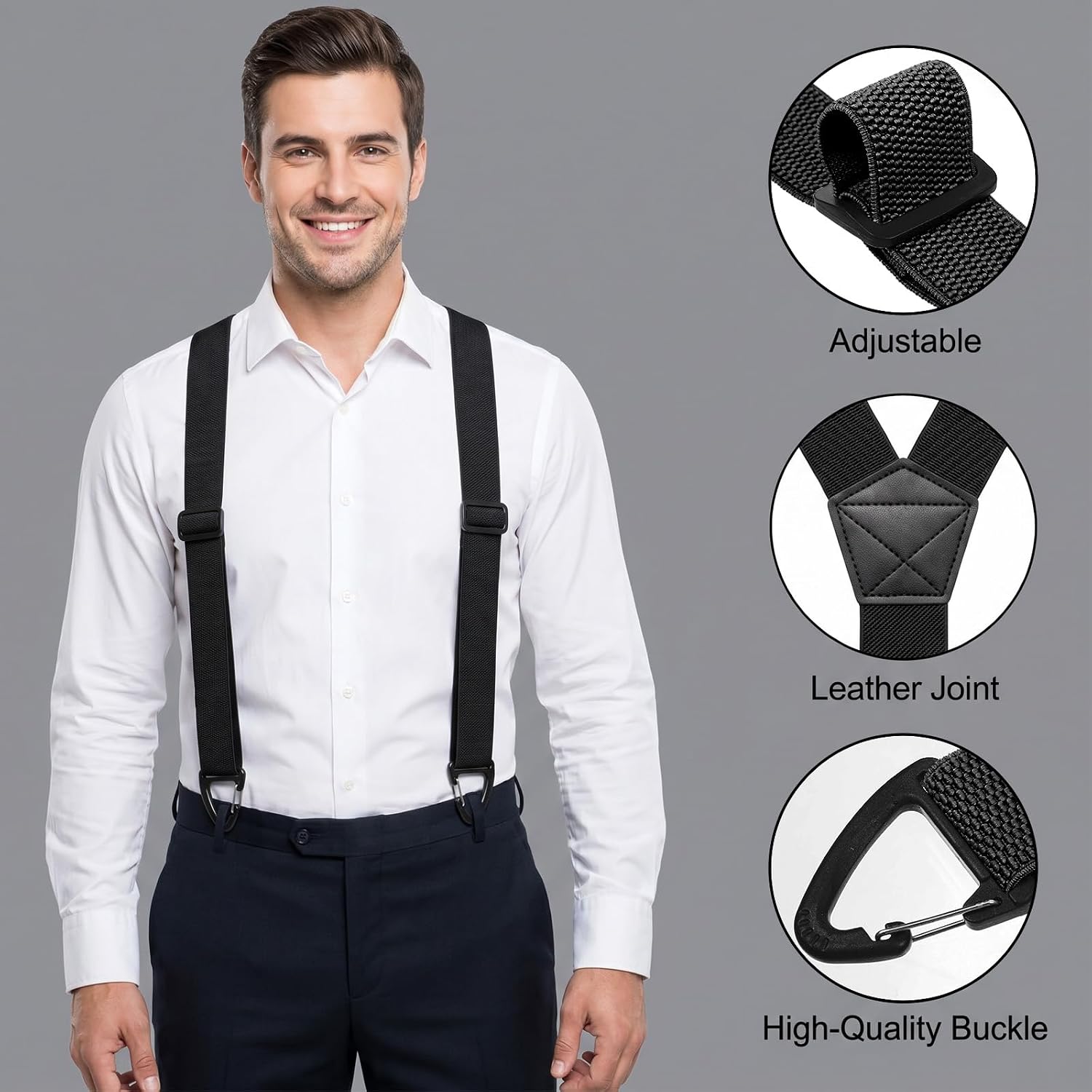 4 Pcs X Back Hidden Suspenders for Men Invisible Belt Under Clothing