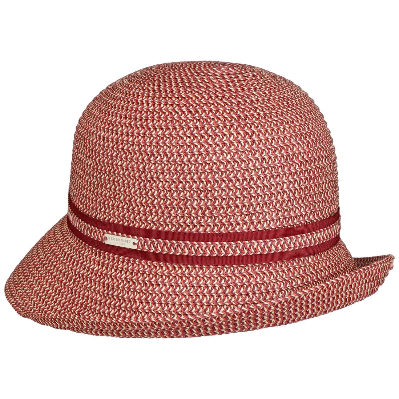 Seeberger Gavia Cloche Straw Hat Women - Women´s Sun with Grosgrain Band, Band Summer Spring-Summer - One Size Fuchsia
