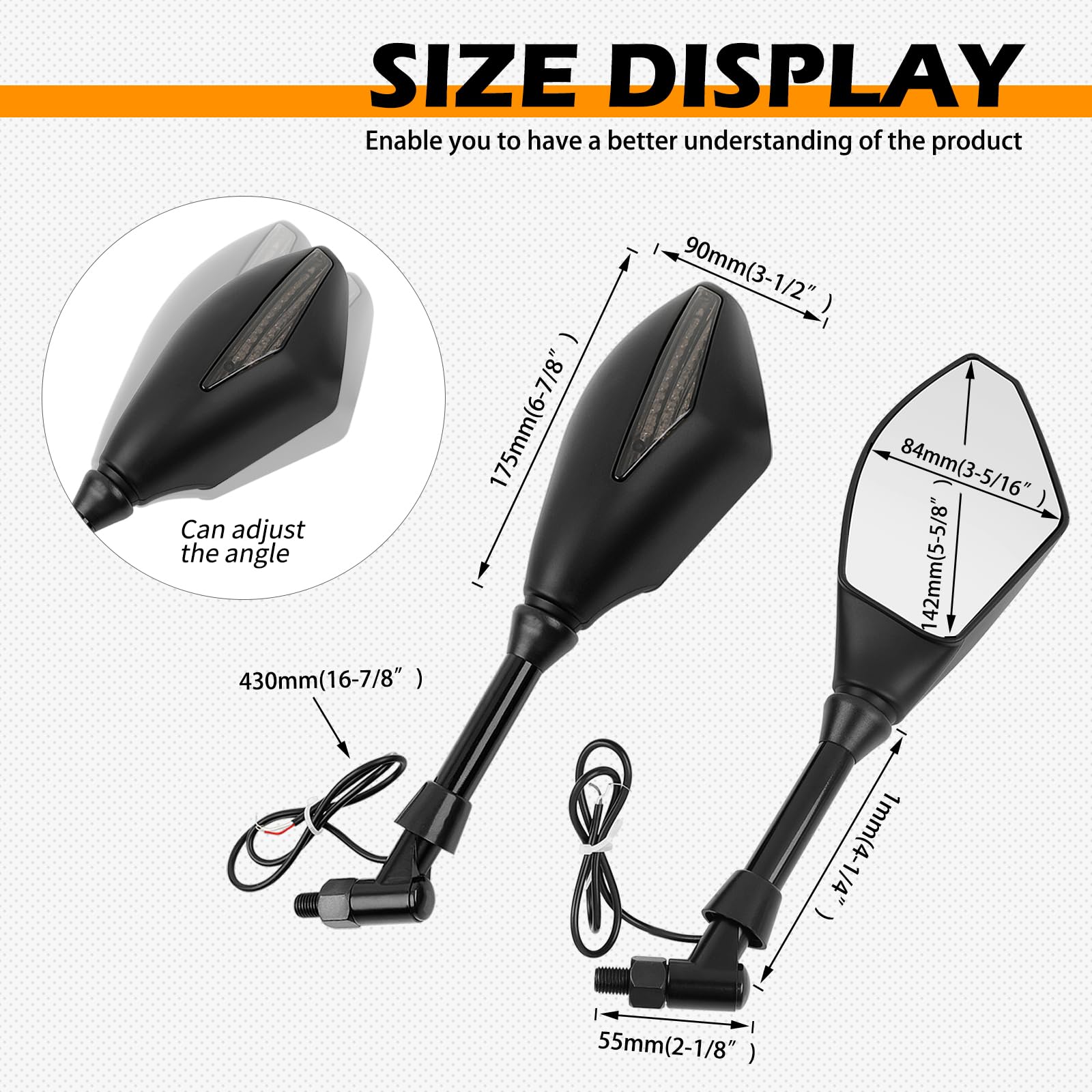 DREAMIZER 8mm 10mm moto indicateur de Signal LED rétroviseurs latéraux pour Bobber Cruiser Choppers Touring ATV