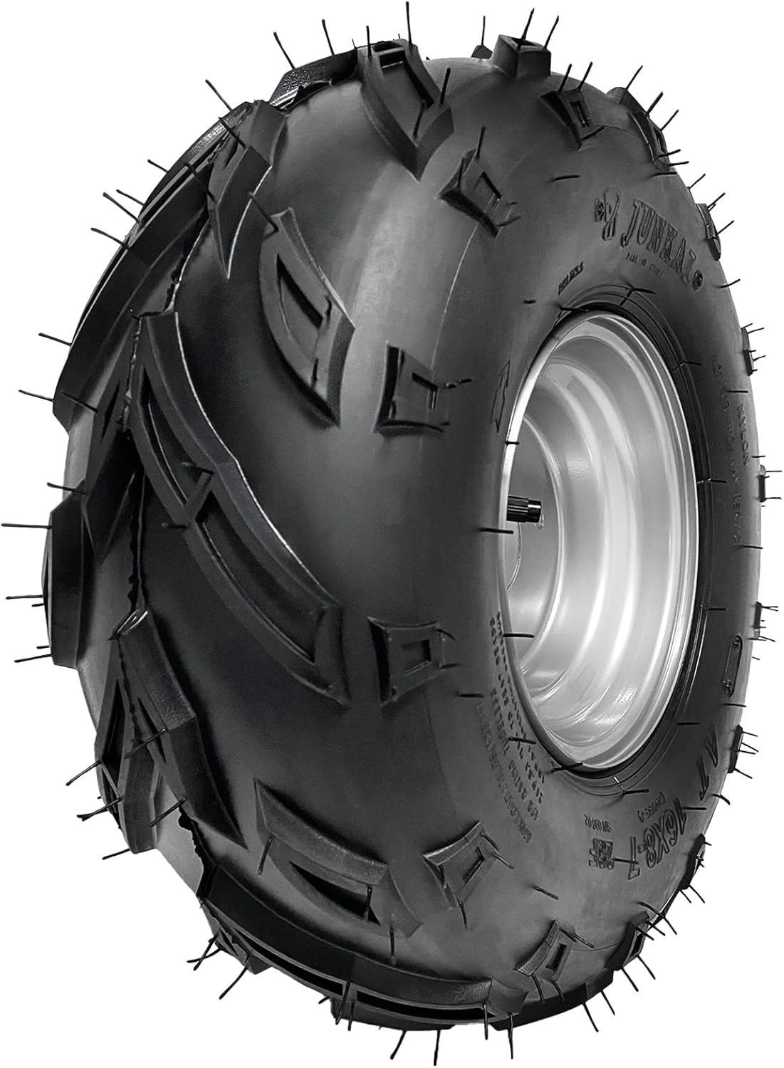 16x8-7 ATV Go Kart Tire with Wheel Kit – 200/55-7 Tubeless Tire, 7-inch Rim, 3-Bolt Wheel Hub, 160lbs Max Load, for Off-Road Vehicles ATV Golf Cart Mini Bike Quad Buggy 4 Wheelers Drift Trike