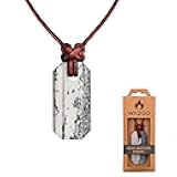 Viking Whetstone Pendant - One of A Kind Pocket Knife Sharpening Stone, Made In USA, Arkansas Novaculite on Leather Cord, Norse Inspired Knotwork, Everyday Carry Pocket Knife Sharpener Tool