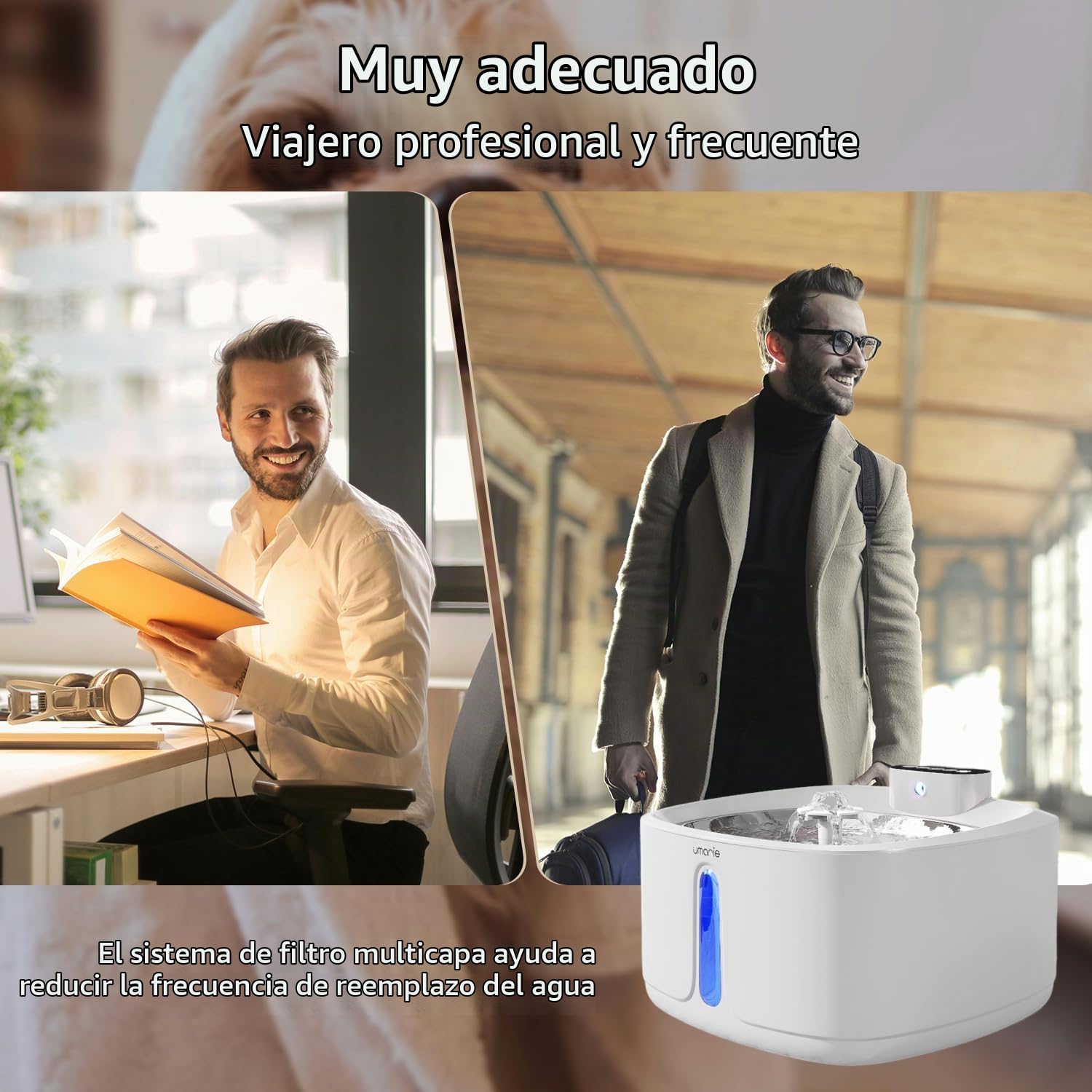Fuente para Gatos Sin Cable con Sensor de Movimiento - 7 Filtros + 3 Esponjas - 3,2L Ultra Silenciosa (25 dB) Bebedero Gatos y Perros pequeños, Inalambrico, Batería Recargable 4000 mAh