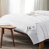 Vista 6 de LBRO2M Juego de sábanas de 100% algodón egipcio de 1000 hilos, tamaño King, 4 piezas, bolsillo profundo de 16 pulgadas, ropa de cama súper suave