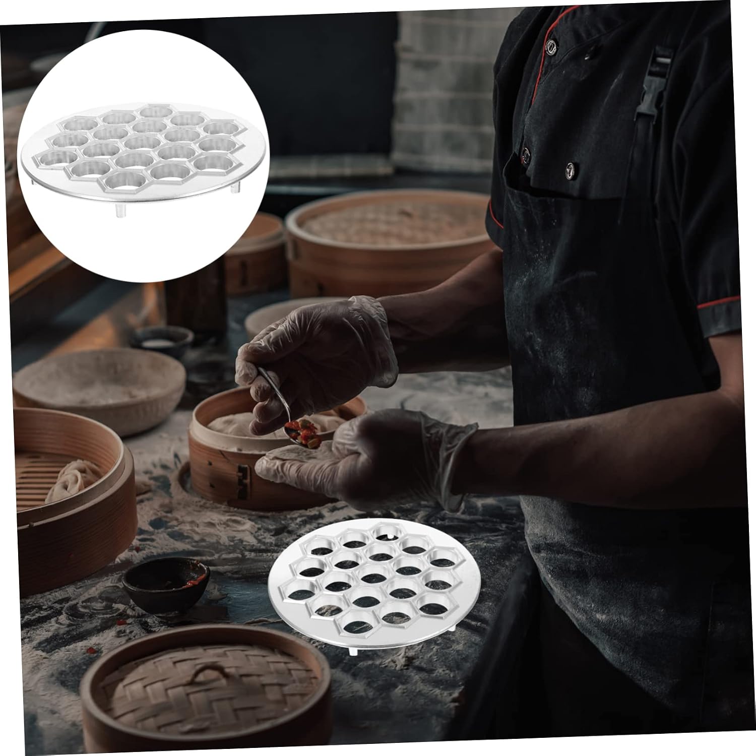 KICHOUSE 19holes Multi Dumpling Makers Molds for Kitchen Household Dumpling Maker