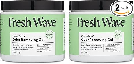 Fresh Wave Odor Removing Gel, 15 oz., Pack of 2 - Odor Absorbers for Home, Safer Odor Relief, Natural Plant-Based Odor Eliminator, Every 15 oz. lasts 30-60 Days, For Cooking, Trash & Pets