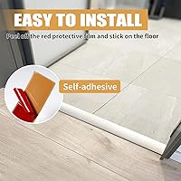 Vista 5 de Tira de transición de piso, tiras de transición de vinilo autoadhesivas de 3.3 pies, tira divisora de suelo de madera a azulejos, para unir huecos