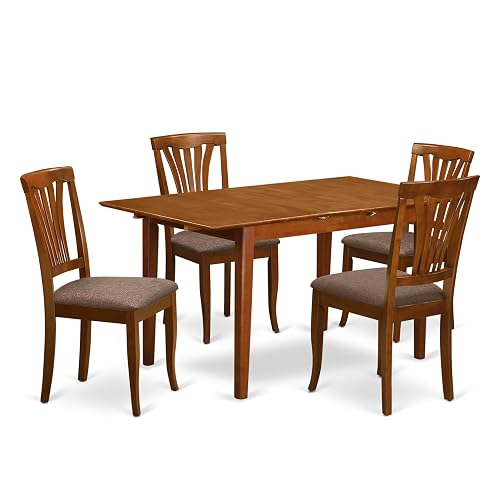 East West Furniture PSAV5-SBR-C 5 Piece Kitchen Table Set for