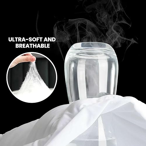 Miniatura 5 de Protector de colchón impermeable acolchado tamaño matrimonial, transpirable, sin ruido y lavable a máquina, se adapta a colchones de hasta 12