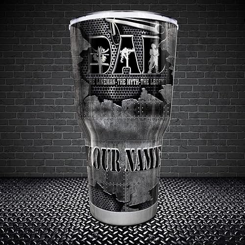 Miniatura 7 de N NAMESISS Vaso de Lineman impreso por completo, personalizable Lineman Dad Tumbler, The Lineman The Myth The Legend, regalo para el trabajador de