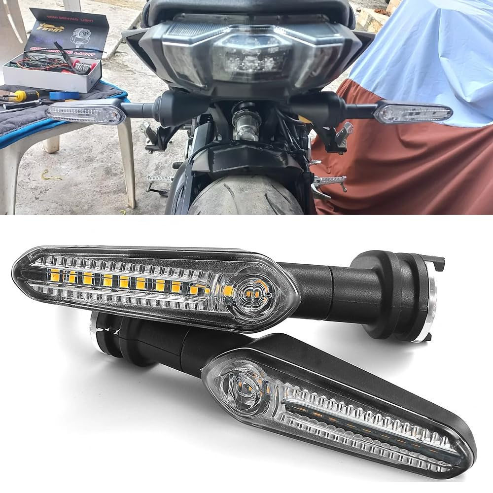 Generic LED Turn Signal Light For YA-MA-HA MT07 Tenere 700 XJ6 FZ6 MT09 Tracer 900 MT09 MT10 MT03 FZ25 MT15 R7 R9 TMAX530 Motorcycle Flashing Directional Flasher, clear