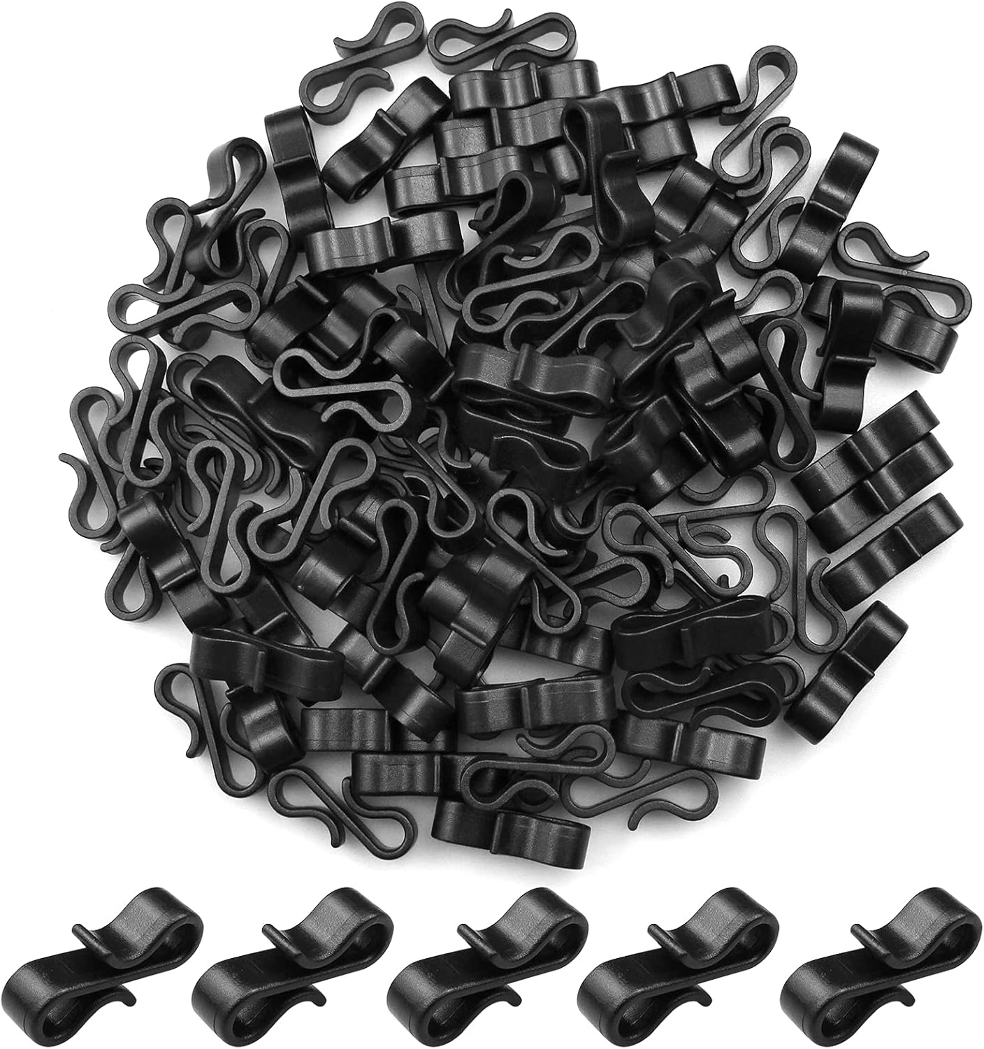 oupados 100 Pcs Plastic S Lights Clip Gutter Hooks 8mm Mini Plastic