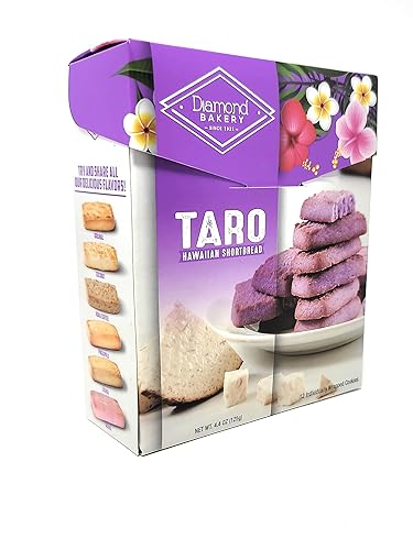 Diamond Bakery - Galletas hawaianas de mantequilla nuevos sabores, 4.4 onzas envueltas individualmente (Taro)