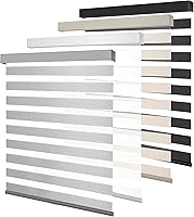 Vista 8 de Zebra - Persianas enrollables para ventana, corte personalizado a medida, persianas enrollables de doble capa, color blanco, fijo 72 pulgadas