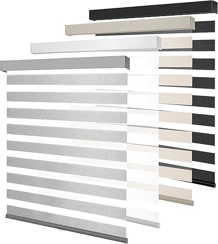 Miniatura 8 de Zebra - Persianas enrollables para ventana, corte personalizado a medida, persianas enrollables de doble capa, color blanco, fijo 72 pulgadas
