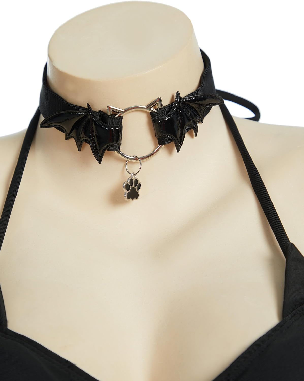 MEOWCOS Goth Bikini Swimsuit Cute Gothic Swimsuit Bathing Suit with Little Cat Design