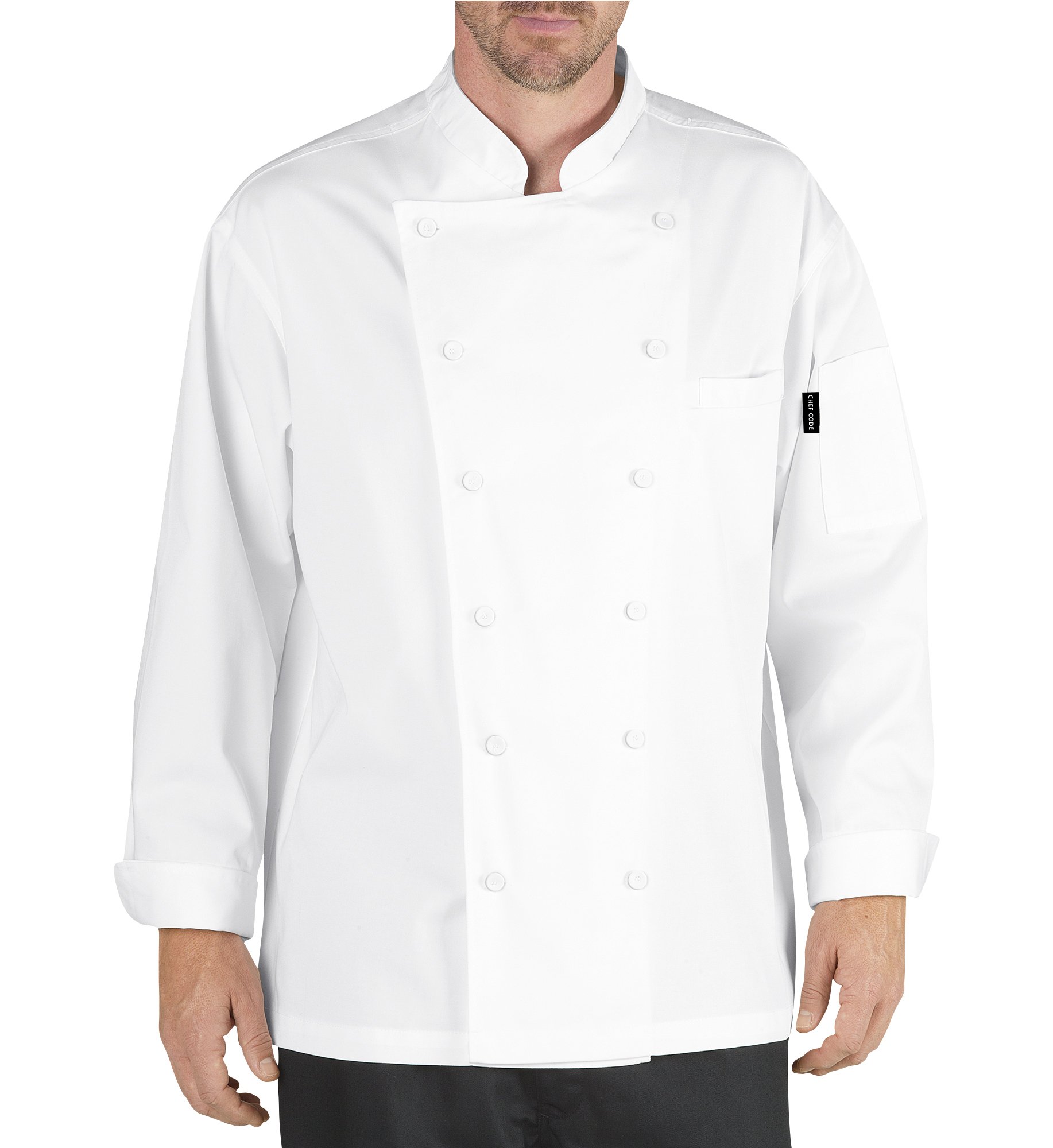 Chef Code Executive Chef Uniform Set Chef Coat and Pants CC101-202 (3XL, White Coat & Houndsthooth)