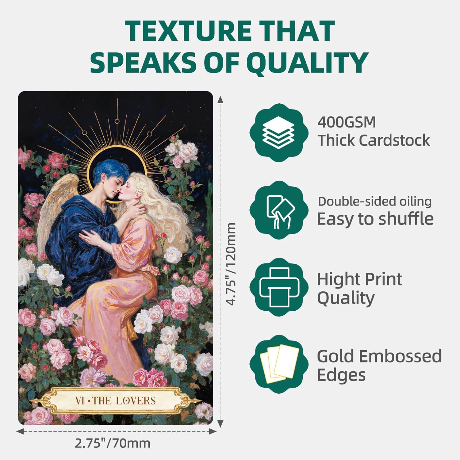 Moonshadow Floral Vow Tarot Cards with Guide Book for Beginners Original Unique Pretty Tarot Oracle, Gold Foil Tarot Cards with Guide Book Set&Gift Box for Beginner& Expert - Image 4