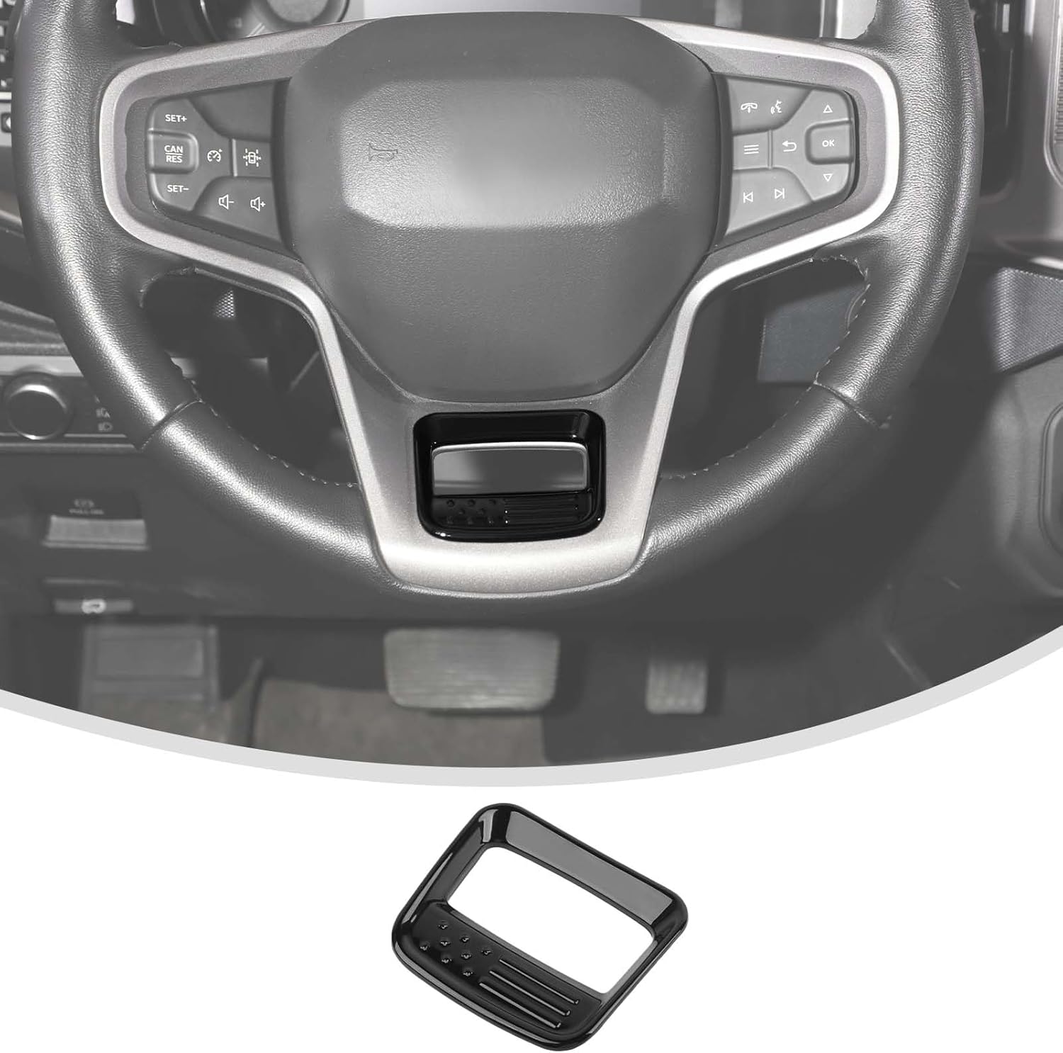 Linskip Steering Wheel Cover for Ford Bronco & Bronco Raptor 2021-2025, Black ABS Material