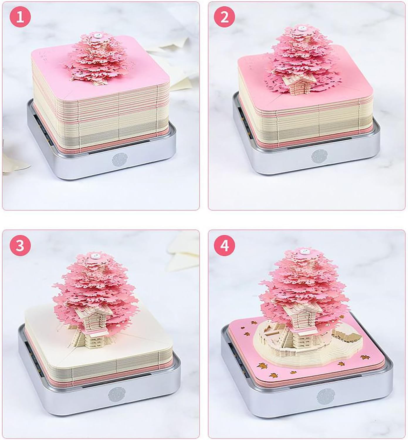 3D Calendar,2026 Flower 3D Calendar Tear Away Paper - Arts & Crafts Sculpture Memo Pad for Planning Home School Christmas Birthday Family Adults Kids