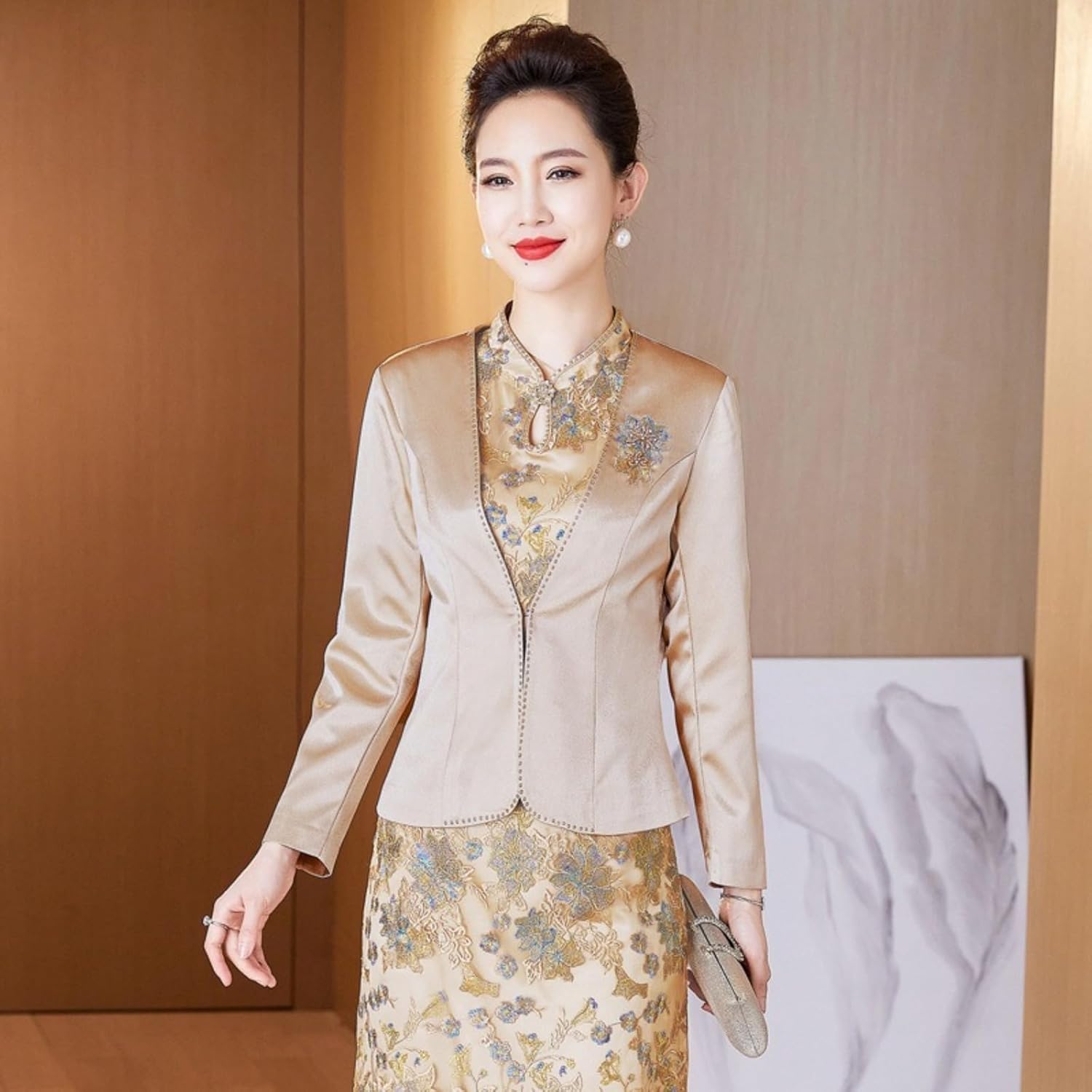 Women's 2 Piece Summer Cheongsam Set for Wedding Guest