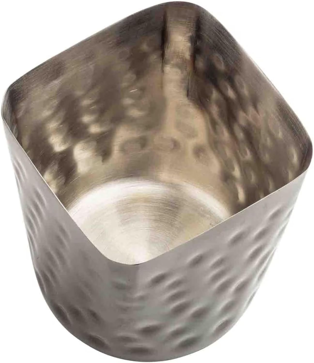 TableCraft 12960 Square Fry Cup, 12 oz Stainless Steel Fry Cup with Black Hammered Finish, Modern Appetizer Cup for Fries & Sides, Compact 3 x 3 x 3.25 Inches image 3