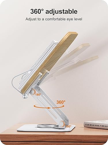 Miniatura 3 de Soporte para libros para lectura, soporte ajustable de 360, soporte plegable para libros, soporte para libros de cocina, soporte para libros de