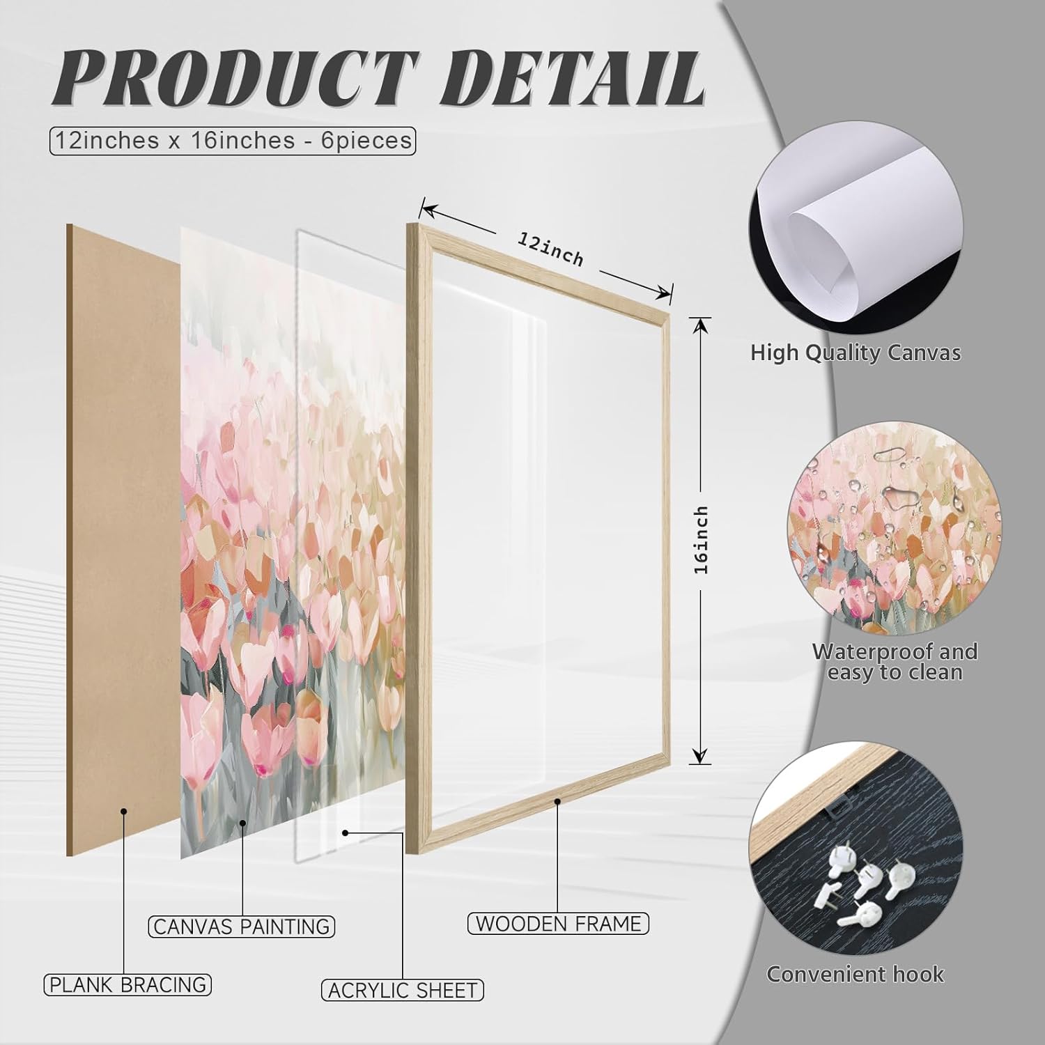 Coquette Pink Wall Art Decor Aesthetic Swan Posters Bow Flower Canvas Wall Art Preppy Cute Pictures Trendy Butterfly Posters Coquette Aesthetic Prints for Girl Dorm Bedroom 12x16x6 Inch Wood Framed
