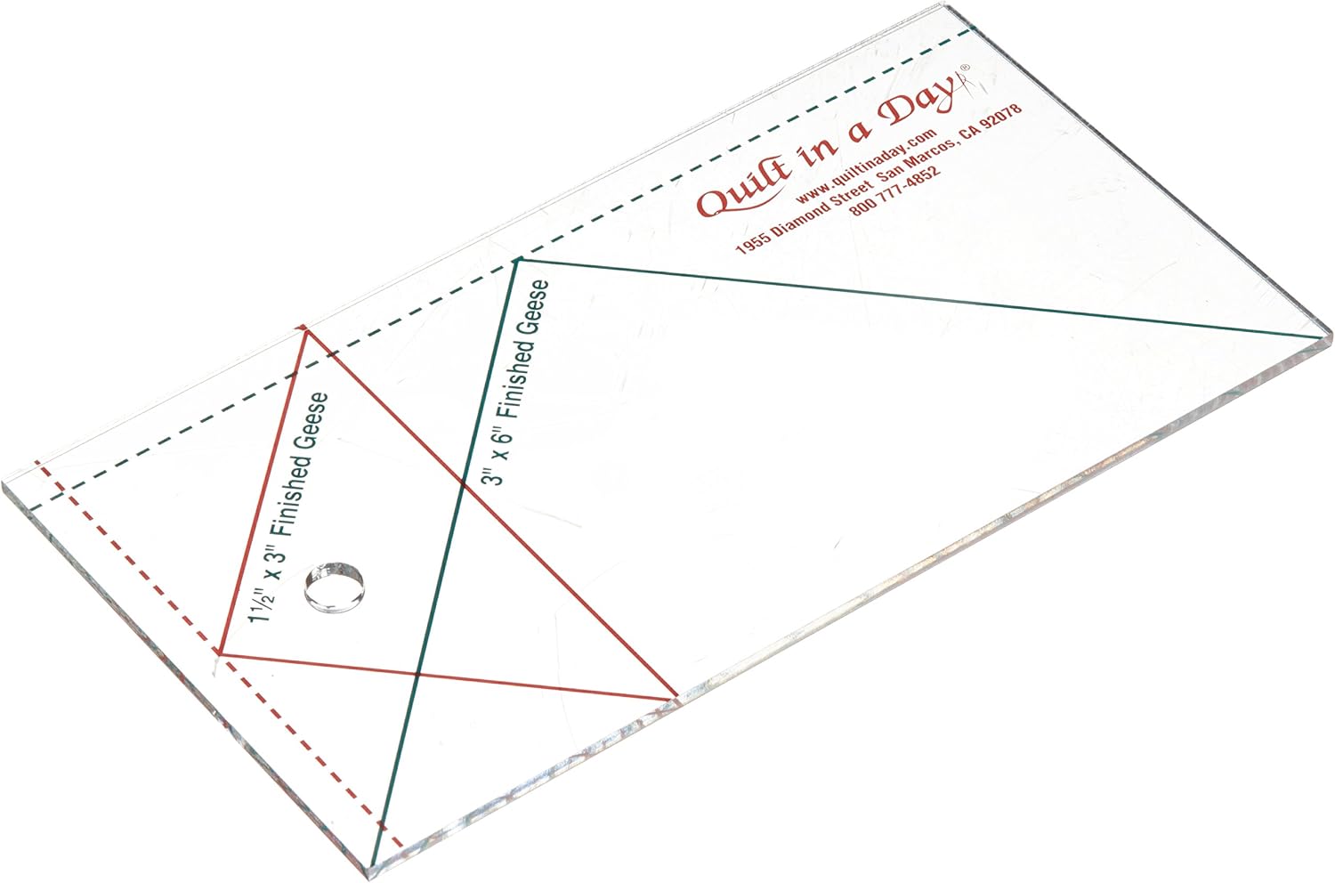 Quilt In A Day Small Flying Geese Ruler 3 X 6, 1 Pack, Clear