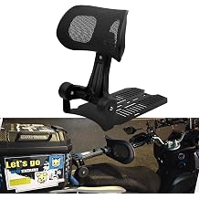 2-in-1 Retractable Foldable Motorcycle Backrest with Box Base Plate