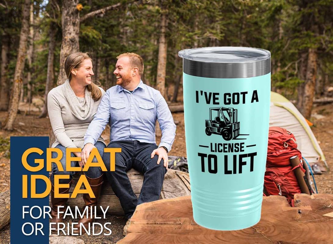 Forklift Driver Purple Edition Viking Tumbler 20oz - I've got a license - Construction Crane Lover Operator Forklift Crane DriverLogistic Worker